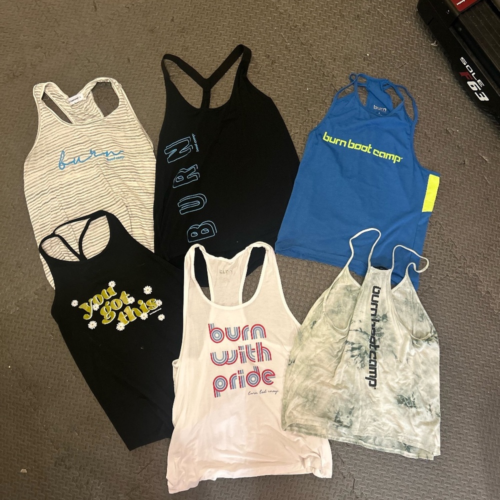 6 Burn Bootcamp workout tops for women, 4 Large, 2 XL